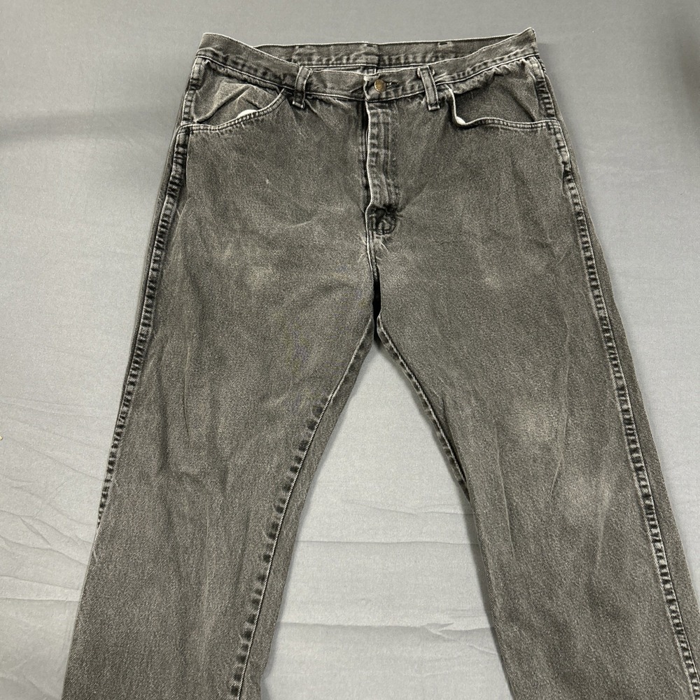 Rustler Jeans Mens Black Straight Pants 36/30 Denim 100% Cotton Casual Comfort